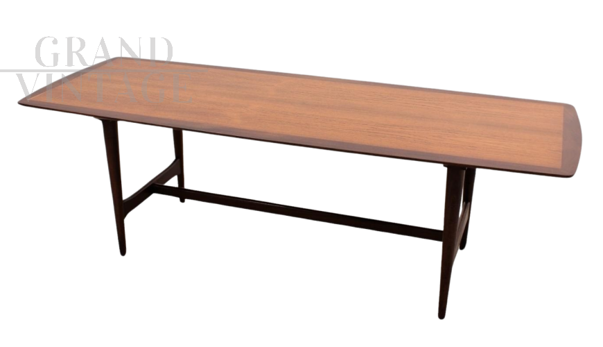 Vintage Scandinavian Ilse Möbel coffee table in teak wood, 1950s