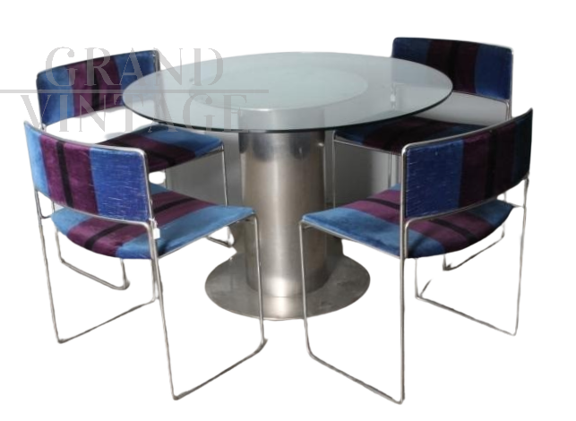 Cidonio crystal table by Driade + 4 Vittorio Introini chairs