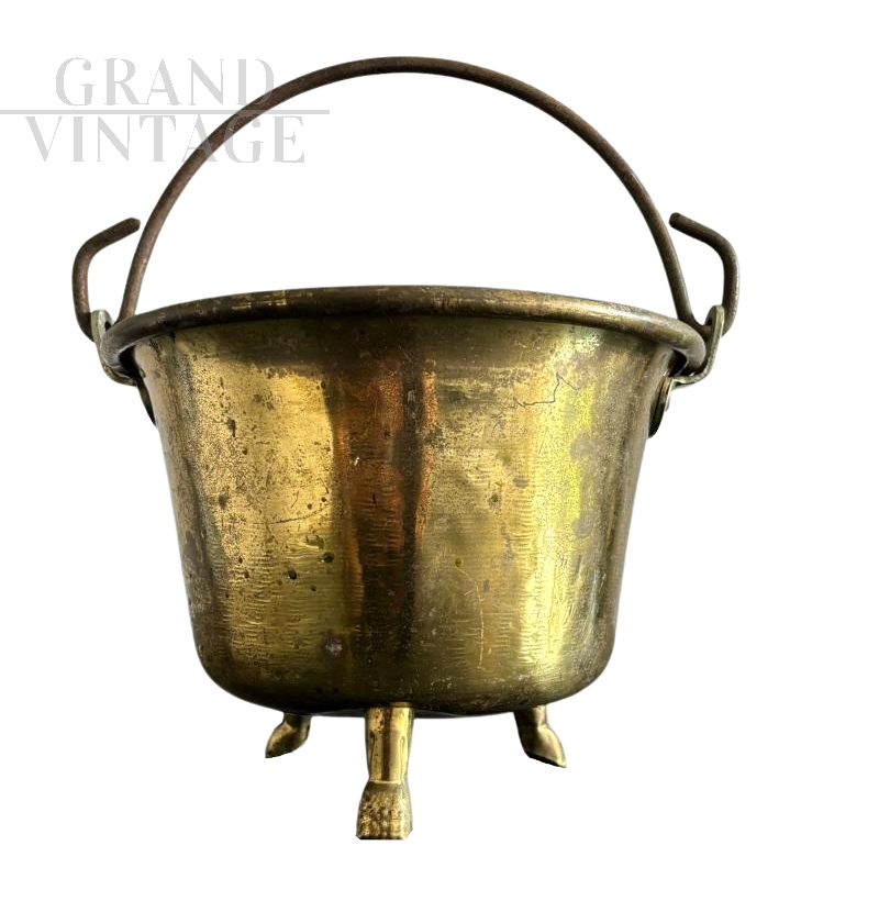 Brass cauldron vase, Italy 1940s