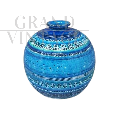 Blue vase from the Rimini collection by Aldo Lond for Bitossi, 1960s