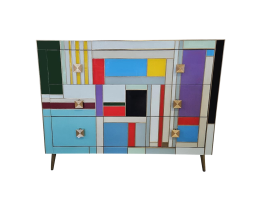 Italian multicolor glass dresser