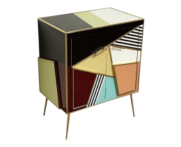 Small sideboard in multicolor glass