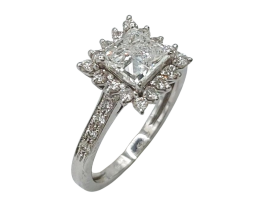 White gold ring with diamonds